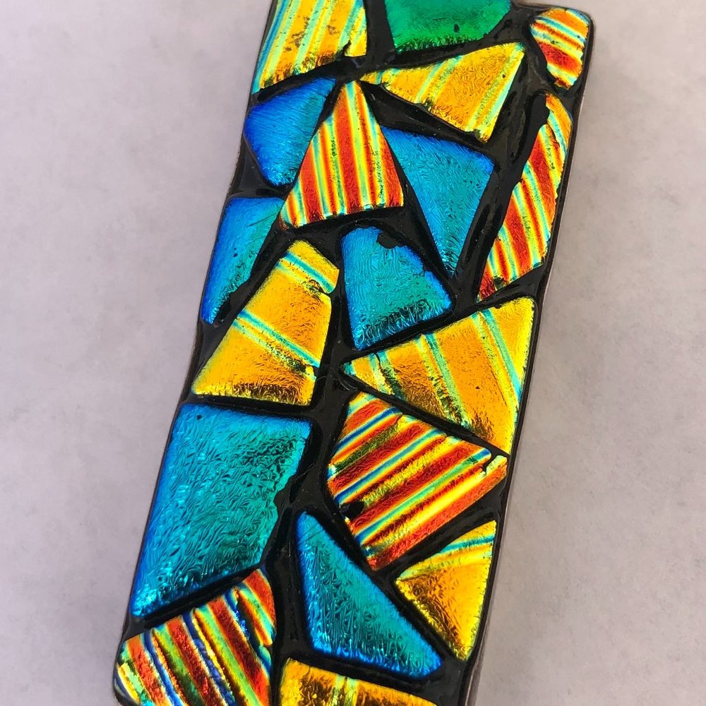 Mexican Sterling Metallic Rectangular Pendant * Fashion Jewelry